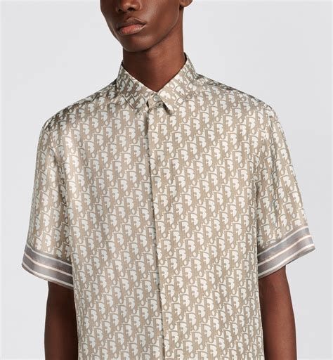 multicolored dior oblique silk jacquard short sleeve shirt|Dior Oblique Short.